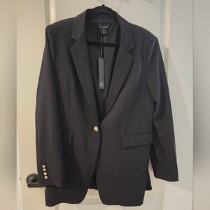 Classic Women's Black Blazer w/ Gold Buttons